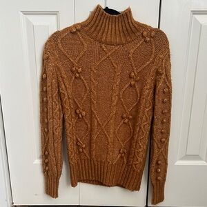 cupcakes & cashmere Brown Turtleneck Sweater